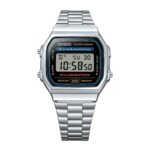 Casio Vintage A168WA-1 Digital Watch, Steel Bracelet - Image 2