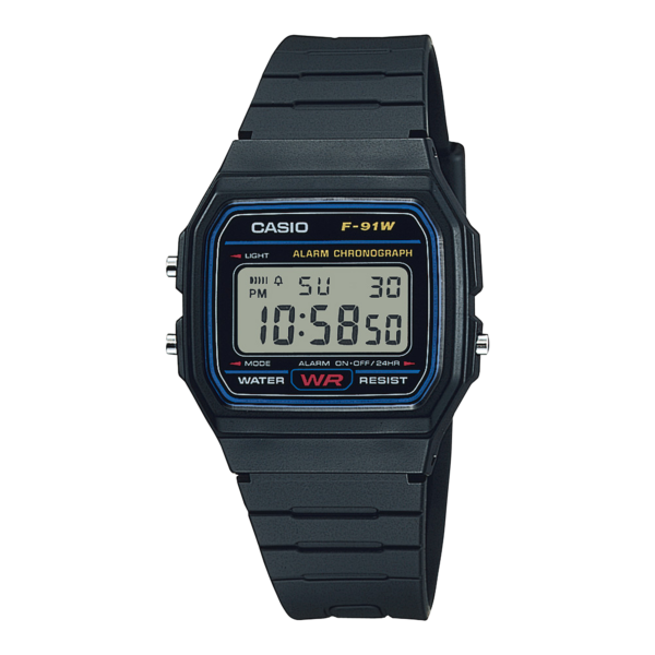 Casio F-91W-1 Classic Digital Watch, Black Resin Strap