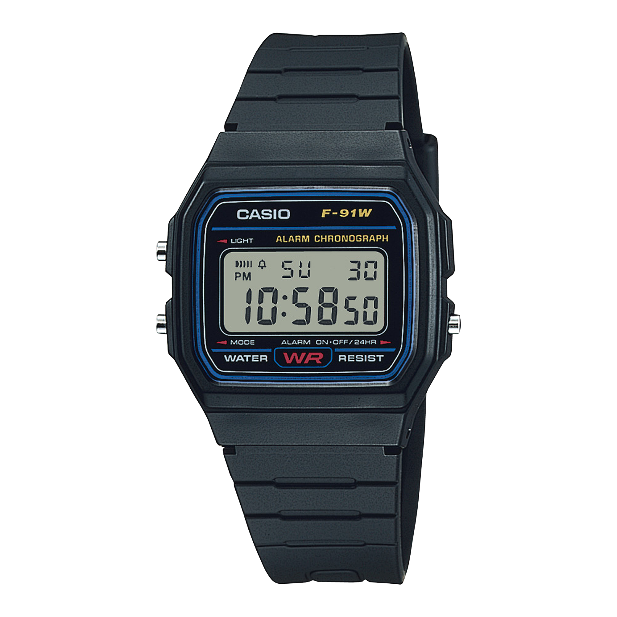 F-91W-1_Seq1.png Casio F-91W-1 Classic Digital Watch, Black Resin Strap - Image 1