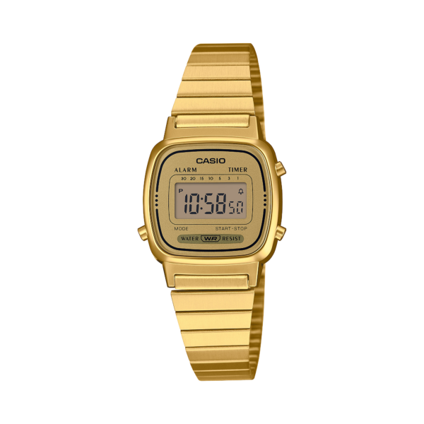 Casio Vintage LA670WGA-9 Women's Digital Watch, Gold-Tone Bracelet