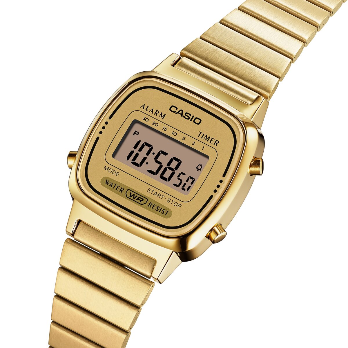 Casio Vintage LA670WGA-9 Women's Digital Watch, Gold-Tone Bracelet - Image 2