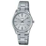 Casio LTP-V005D-7B Women's Analog Watch, Silver Dial, Steel Bracelet